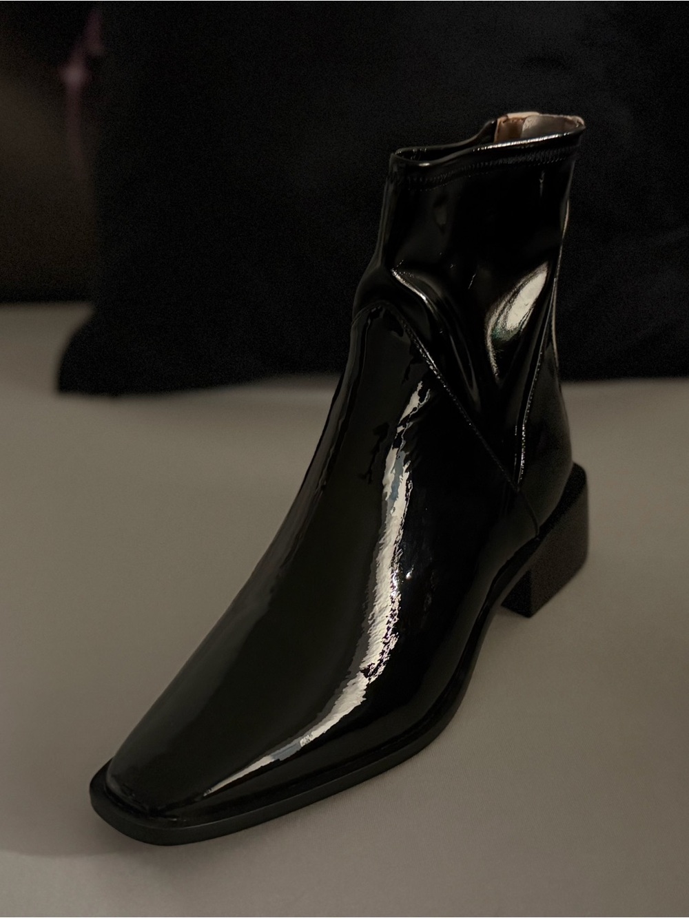 Paolo Black Patent Leather Ankle Bootie